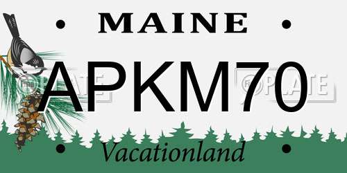 APKM70 Maine License Plate