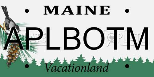 APLBOTM Maine License Plate