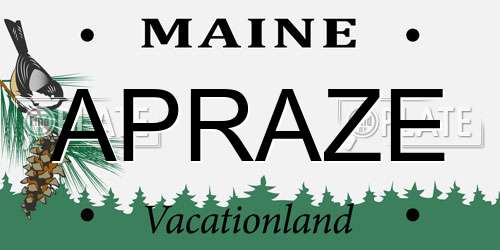 APRAZE Maine License Plate