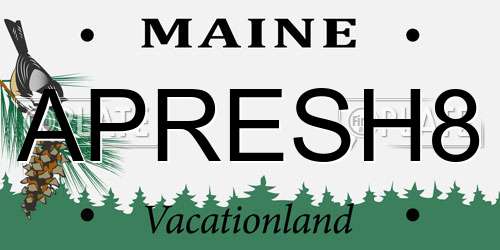APRESH8 Maine License Plate