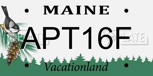 APT16F Maine License Plate