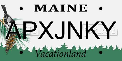 APXJNKY Maine License Plate