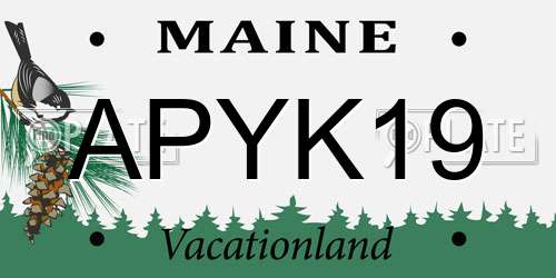 APYK19 Maine License Plate