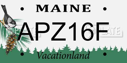APZ16F Maine License Plate