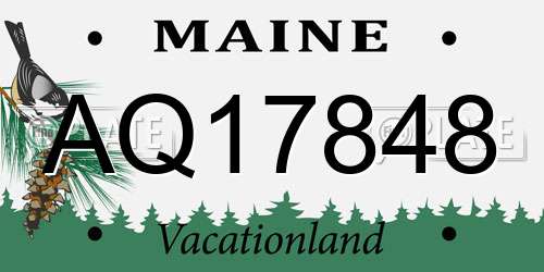 AQ17848 Maine License Plate