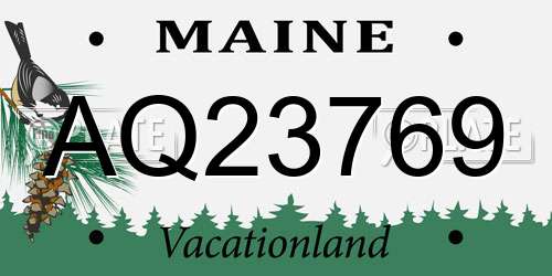 AQ23769 Maine License Plate