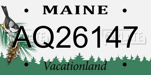 AQ26147 Maine License Plate
