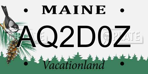 AQ2D0Z Maine License Plate