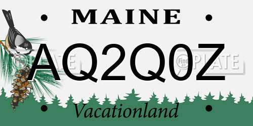 AQ2Q0Z Maine License Plate