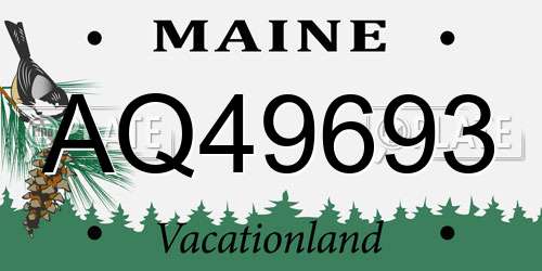 AQ49693 Maine License Plate