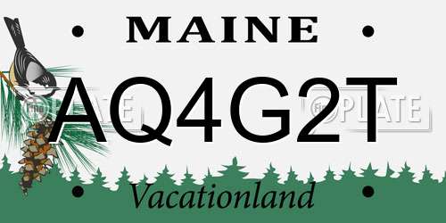 AQ4G2T Maine License Plate