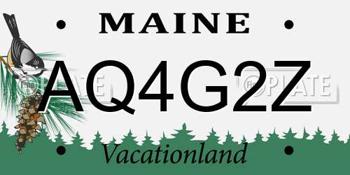 AQ4G2Z Maine License Plate