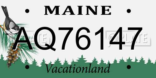 AQ76147 Maine License Plate