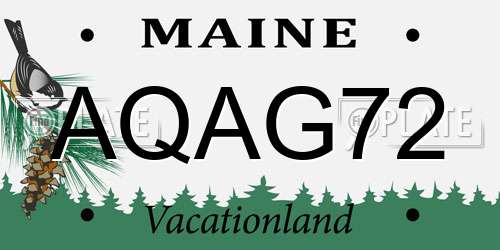 AQAG72 Maine License Plate