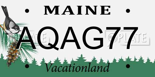 AQAG77 Maine License Plate