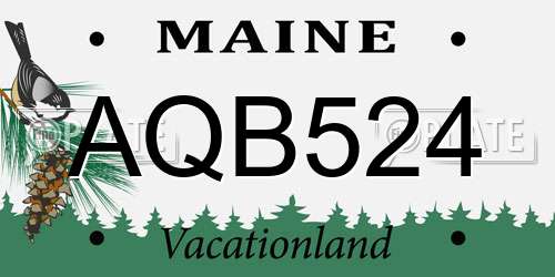 AQB524 Maine License Plate