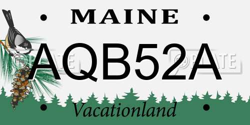 AQB52A Maine License Plate