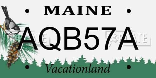 AQB57A Maine License Plate