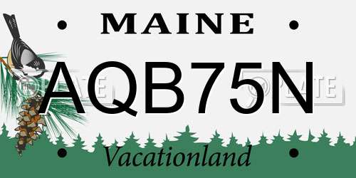AQB75N Maine License Plate