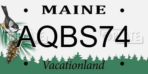 AQBS74 Maine License Plate