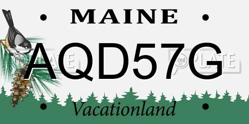 AQD57G Maine License Plate