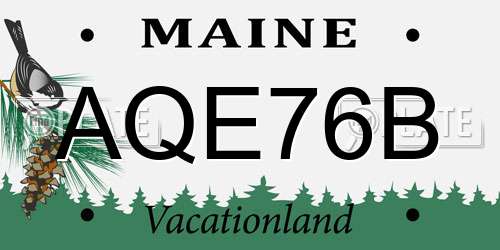 AQE76B Maine License Plate