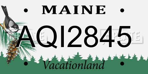 AQI2845 Maine License Plate