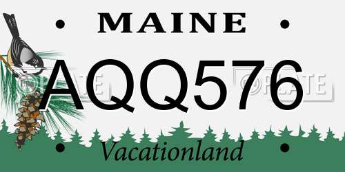 AQQ576 Maine License Plate
