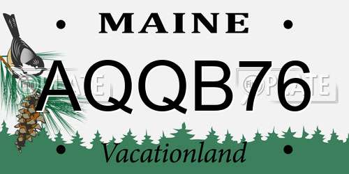 AQQB76 Maine License Plate