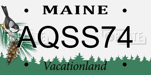AQSS74 Maine License Plate