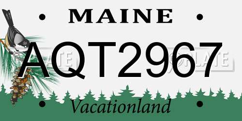 AQT2967 Maine License Plate