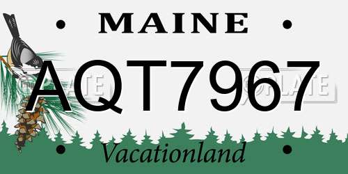 AQT7967 Maine License Plate