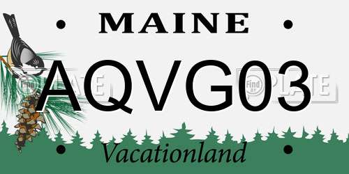 AQVG03 Maine License Plate