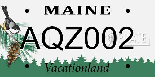 AQZ002 Maine License Plate