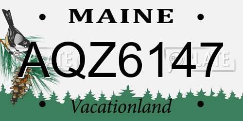 AQZ6147 Maine License Plate