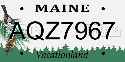 AQZ7967 Maine License Plate