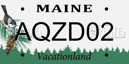 AQZD02 Maine License Plate