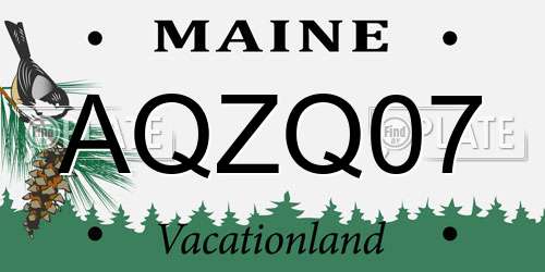 AQZQ07 Maine License Plate