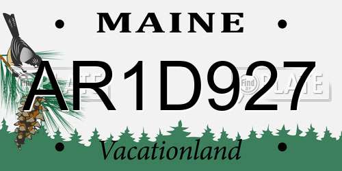 AR1D927 Maine License Plate