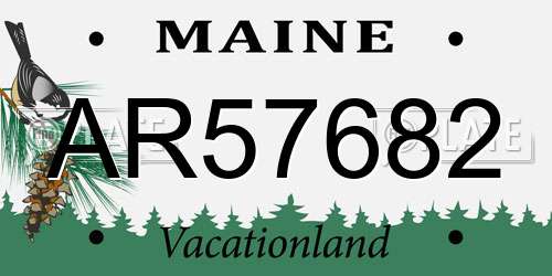 AR57682 Maine License Plate