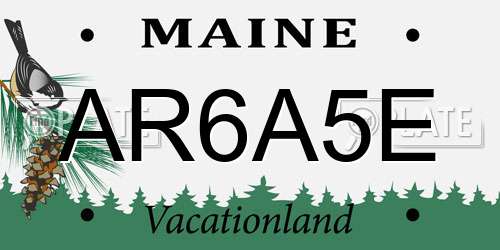 AR6A5E Maine License Plate