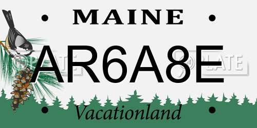 AR6A8E Maine License Plate