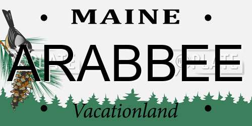 ARABBEE Maine License Plate