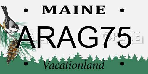 ARAG75 Maine License Plate