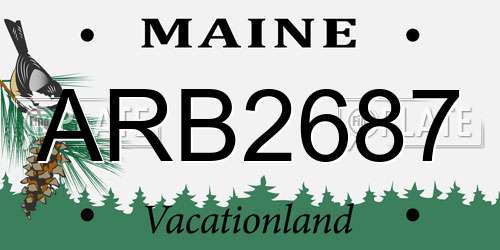 ARB2687 Maine License Plate
