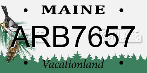 ARB7657 Maine License Plate