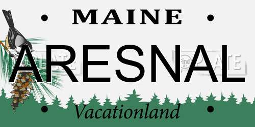 ARESNAL Maine License Plate