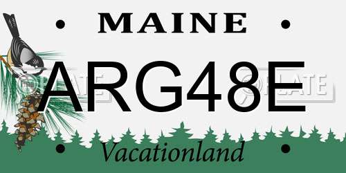 ARG48E Maine License Plate