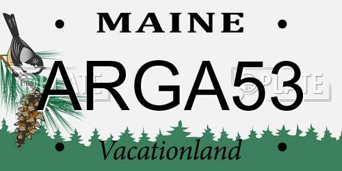 ARGA53 Maine License Plate