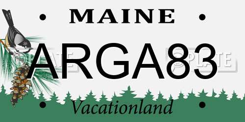 ARGA83 Maine License Plate